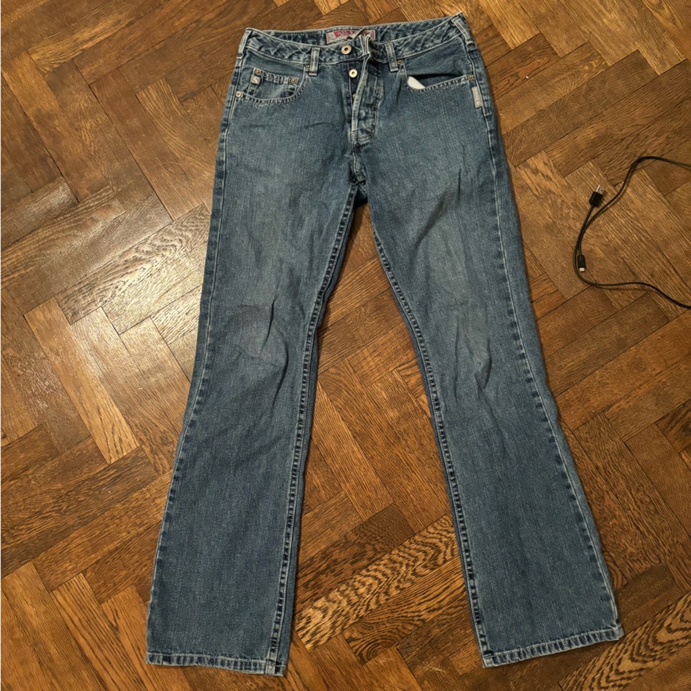 Vintage Silver flare mid rise jeans dark/medium wash